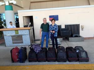 All of our bags at DAB. Nice Delta agent photobomb.