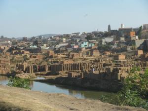 Bricks being dried and fired