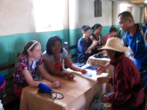 Molly at a triage station