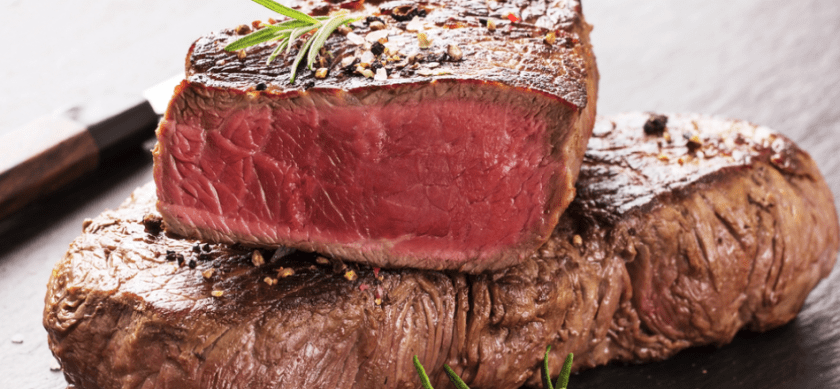 rare steak